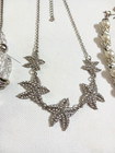 Necklaces with clear stones, starfish, enamel pendant on silvertone chains — photo 7