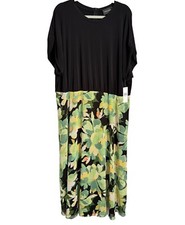 Donna Morgan Dress Size 20W Green Black Long Women Dress. NWT