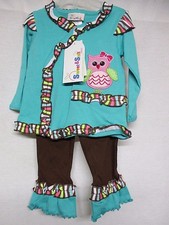 Sweet and Soft From PARIS Girls 2 pc set Pants and Top Size 9 Months     Z7