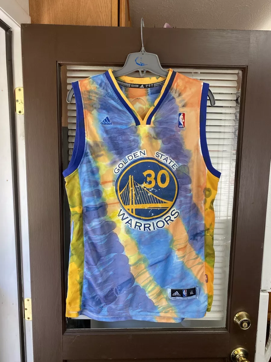 Golden State Warriors #35 Steph Curry Tie Dye Replica NBA Basketball Jersey  GSW