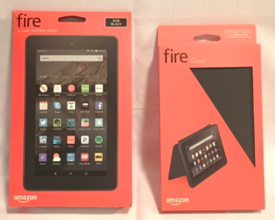 Amazon Fire (5th Generation) 7'' Tablet 8GB Bundle with Cover, 64G MicroSD Card