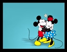 Mickey & Minnie Mouse in love hug kiss magical imagine awesome marvelous MAGNET