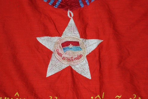1968 North Vietnamese Flag. Single Sided. Backed. W/ Fringe/ Vet Bring Back Item - Picture 4 of 5