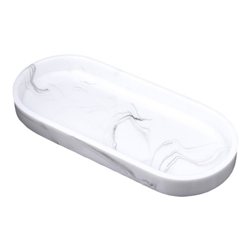 Oval Vanity Tray Bathroom Vanity Tray Marble Soap Dish Entryway Tray Keys - Picture 7 of 12