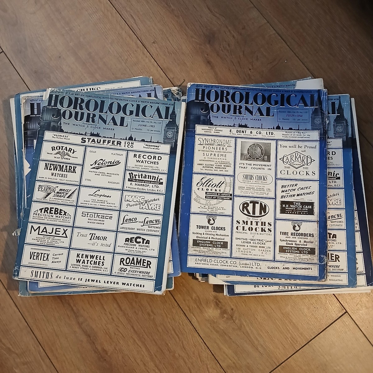 Horological Journal Magazines Vintage 1949-1977 watch clocks