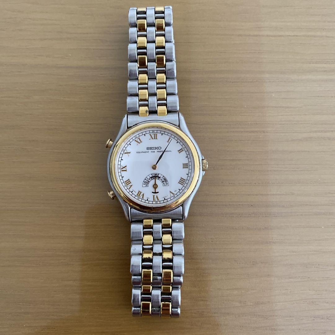 Seiko Equipment 8M11-6000 Vintage Stainless Steel Quartz