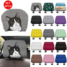 Set 4 PCS / Pack Polyester Fabric SUV Truck Car Headrest Covers Universal Fit