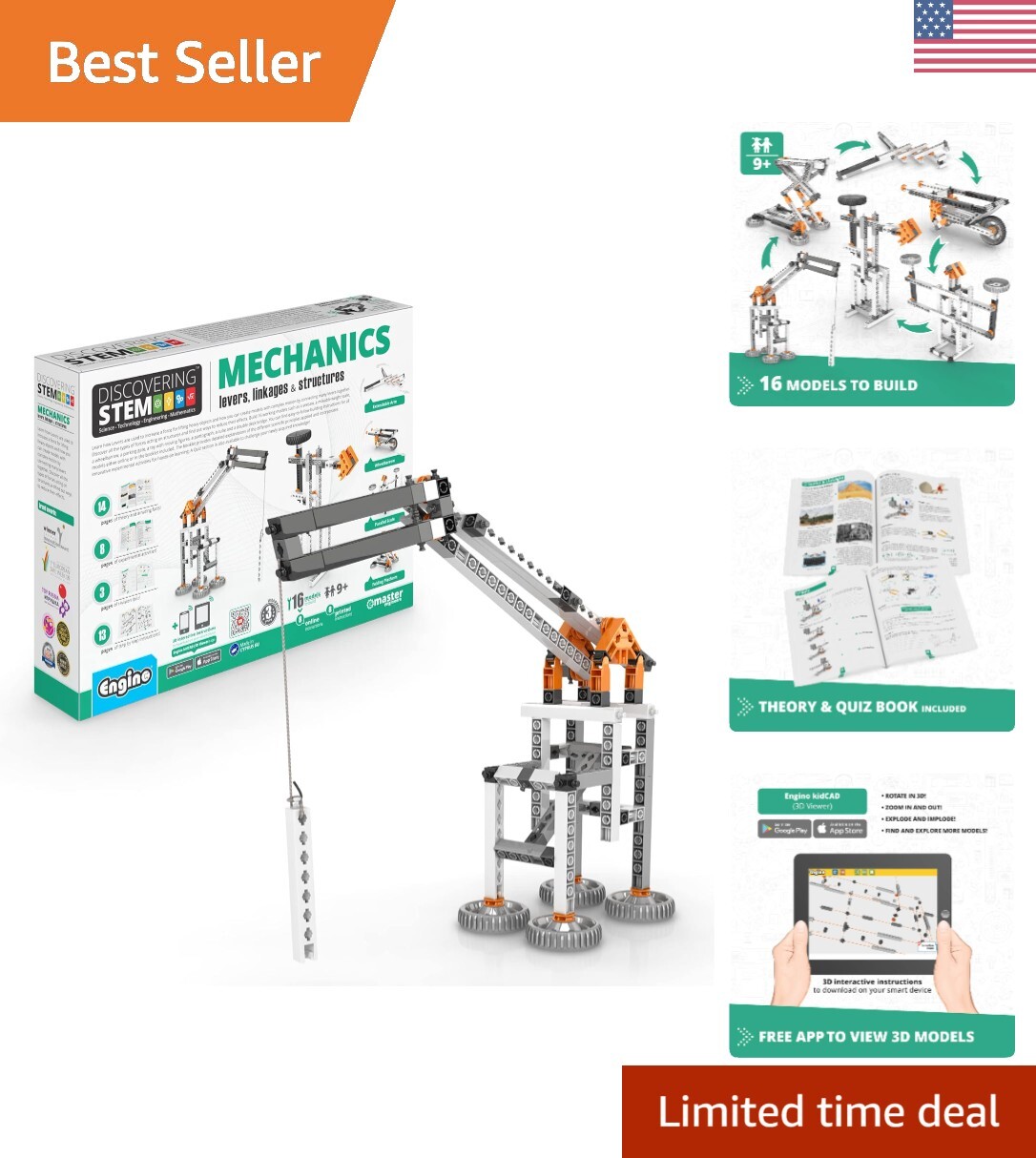 STEM Building Kit for Kids 9+ | 16 Models & Educational Guide