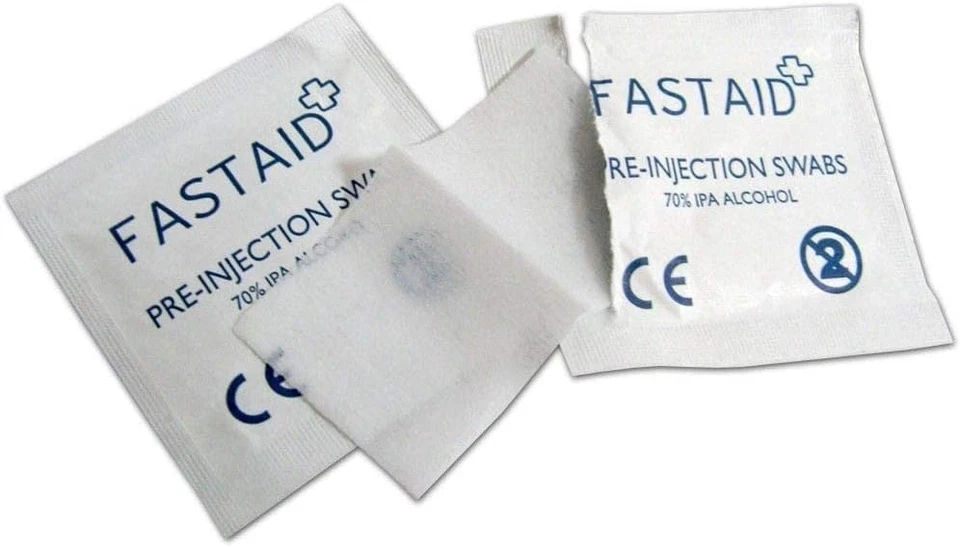 Fastaid - Pre Injection IPA Alcohol Swabs - Antiseptic Wipes 70% Isopropyll - Image 2 of 2