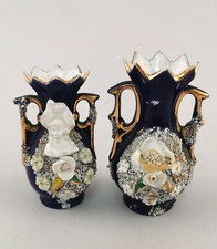 99840746 C405 Pair Vases Cobalt 19.Jh. Hbis9cm