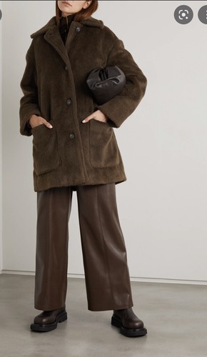 Vince Faux Fur Car Coat in Bark XS | eBay
