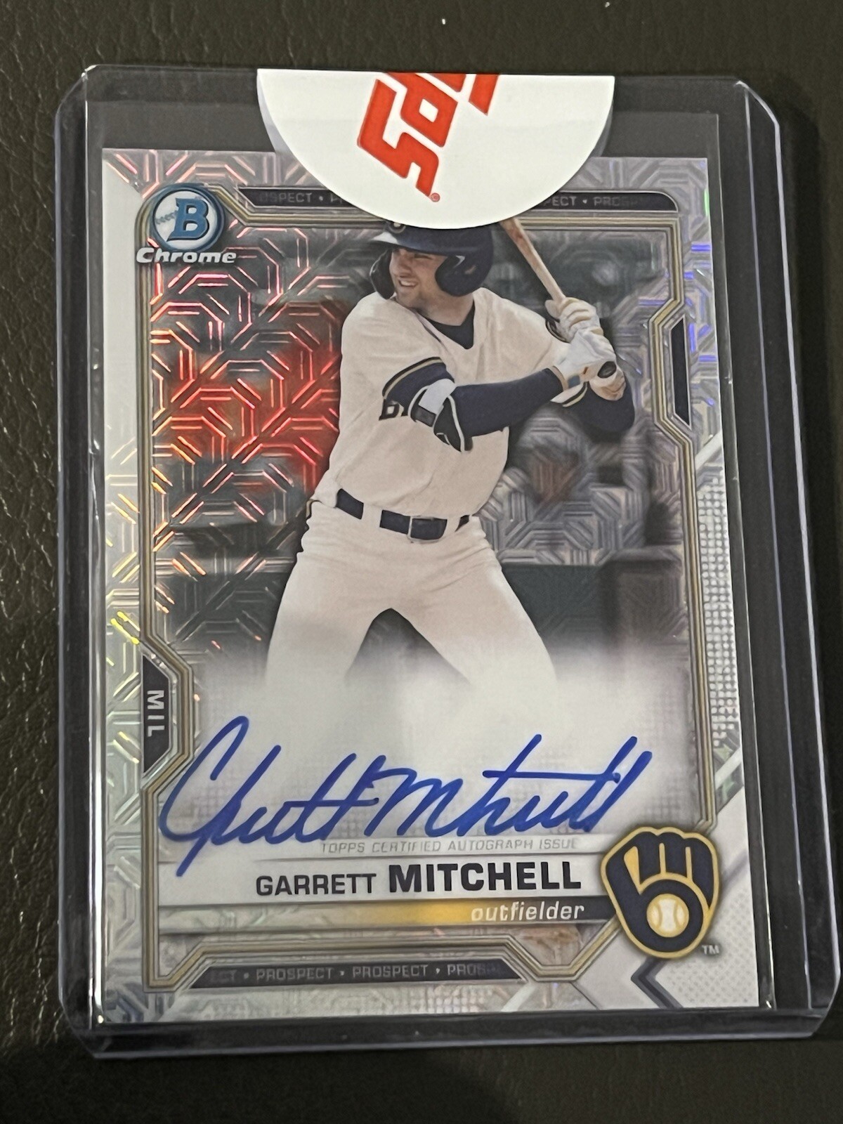 2021 Bowman -Mega Box Chrome Mojo Autographs #BMA-GM Garrett Mitchell-FROM TOPPS