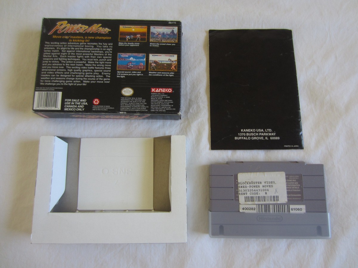 Power Moves (SNES) Super Nintendo CIB Complete Box 1993 Kaneko