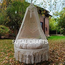 Macrame Swing Chair, Macrame Round Swing, Macrame Swing, Macrame handmade Swing