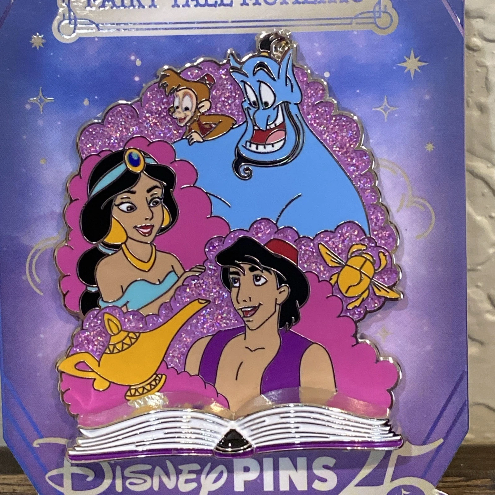 Disney 2025 Fairy Tale Moments Aladdin Jasmine Genie LE Pin Fairytale