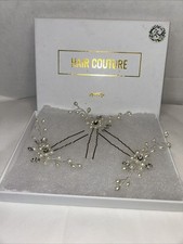 Miss to Mrs Hair Couture Bridal Pins Set of 3 Pearl Crystal Wedding Prom Formal