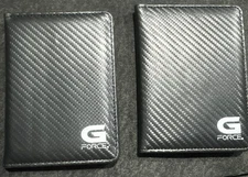 G Force Passport/Card /Money Wallet RFID Holder Black Carbon Fiber x2 NWOT