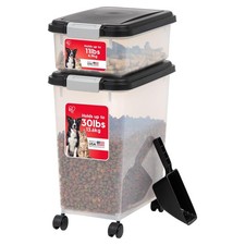 IRIS USA Dog Food Storage Container, Stackable 30lb 11lb Airtight Bins, Used