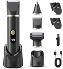 Beard Trimmer for Men, IPX7 Waterproof Body Hair Trimmer Electric Razor Shaver