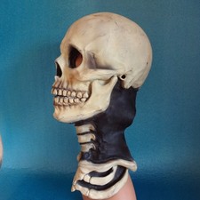 1997 Vtg Skull Skeleton Neck Latex Rubber Halloween Mask -The Paper Magic Group