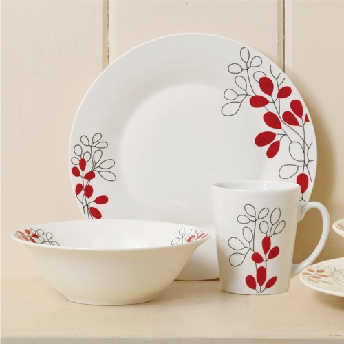 Gibson Scarlet Leaves 12 pc Dinnerware Set - Picture 6 of 7