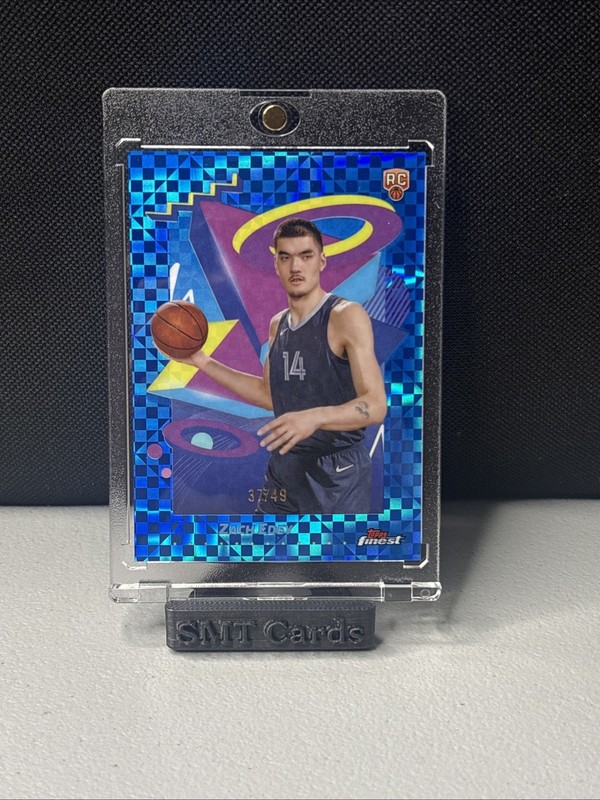 2024-25 Topps Finest Rare Zach Edey, Zach Edey #244 Blue X-Fractor /49 (RC)