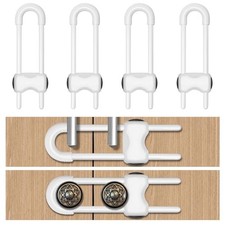 Cabinet Locks for Babies,Child Proof Cabinet Locks,Pack U-Shaped Baby 4 White
