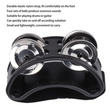 Foot Tambourine Shaker Percussion Drum Set Metal Jingle Bell Musical Instrument