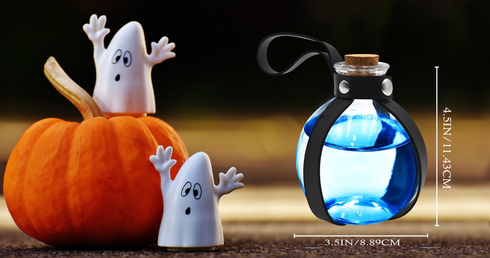 Nicky Bigs Novelties Wizard Dark Magic Potion Bottles Set Glass Holder Cork