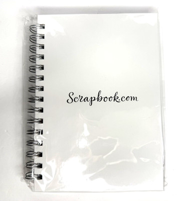 Scrapbook Com A5 Spiral Notebook White with Silver Logo Hardcover