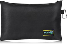 small Tool Pouch Bag with Zipper - 11.8 X 0.2 X 7.9 Inches, Black