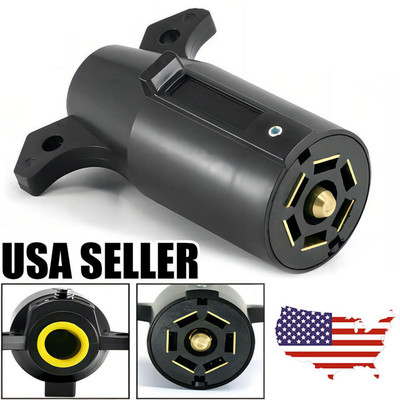 7 Way Round RV Style Trailer Light Plug Connector Replacement End Blade Pin 5SEC
