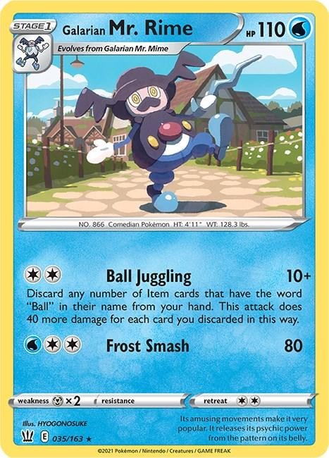 SWSH05: Battle Styles Galarian Mr. Rime 035/163 Pokemon Card - NM