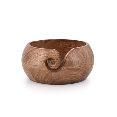 Garnschale aus Holz handgefertigt von indischen Handwerkern mit hochwertigem Mangoholz zum Kni...
