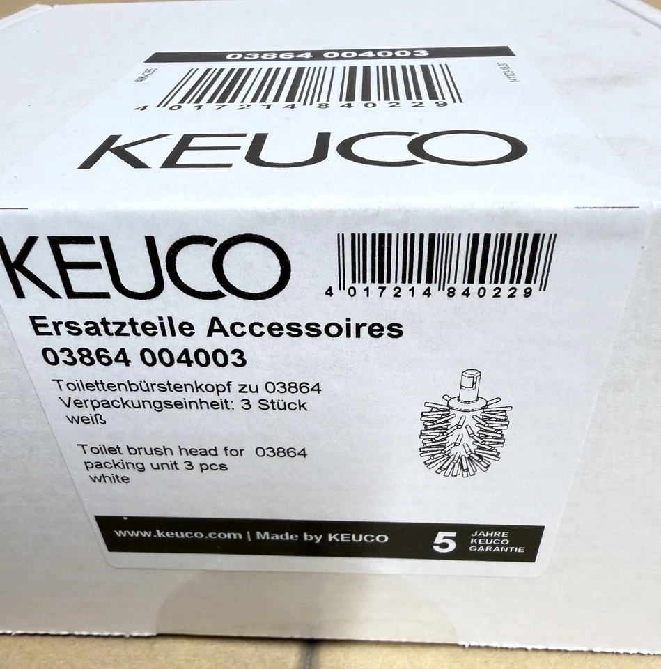 3 Stück Set Keuco WC Ersatz-Bürstenkopf - Klobürste Toilettenbürste 03864 - Bild 4 von 4