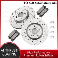 Front Drilled And Slotted Brake Rotors Brake Pads For 2011 - 2014 Honda Odyssey