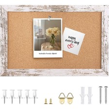Mini Decorative Hanging Framed Cork Bulletin Board 11.8x8.6 Inches Pin Board