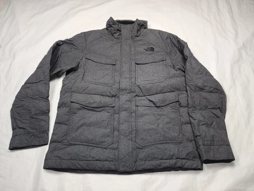 THE NORTH FACE MEN'S FAR NORTHERN JACKET 550 DOWN PUFFER GRAY SIZE LARGE IS USED - product listing photo
