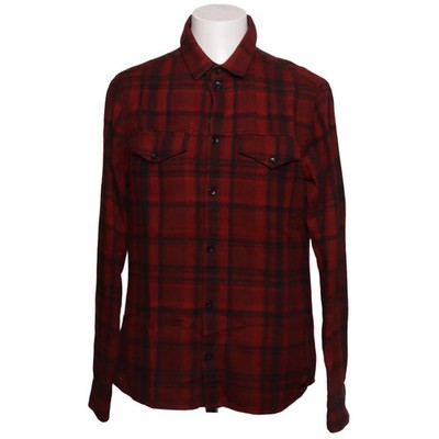 Tigha, Flanellhemd, Größe: M, Rot/Schwarz, Baumwolle, Karo, Flanell, Herren #Xzb