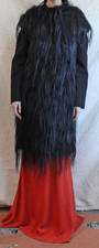 philosophy di alberta ferretti faux fur coat black smocked wool velvet monkey