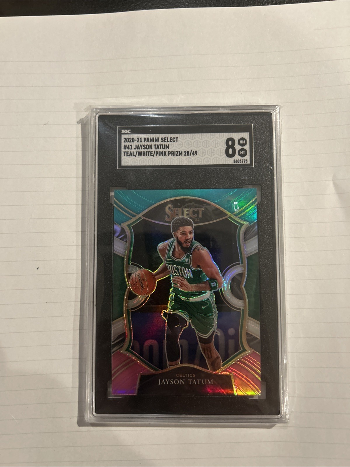 Jayson Tatum 2020-21 Panini Select Concourse Teal White Pink Prizm /49