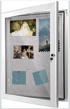 26.8 20 Lockable Enclosed Bulletin Board Wall Display Case with Rubber Seal...