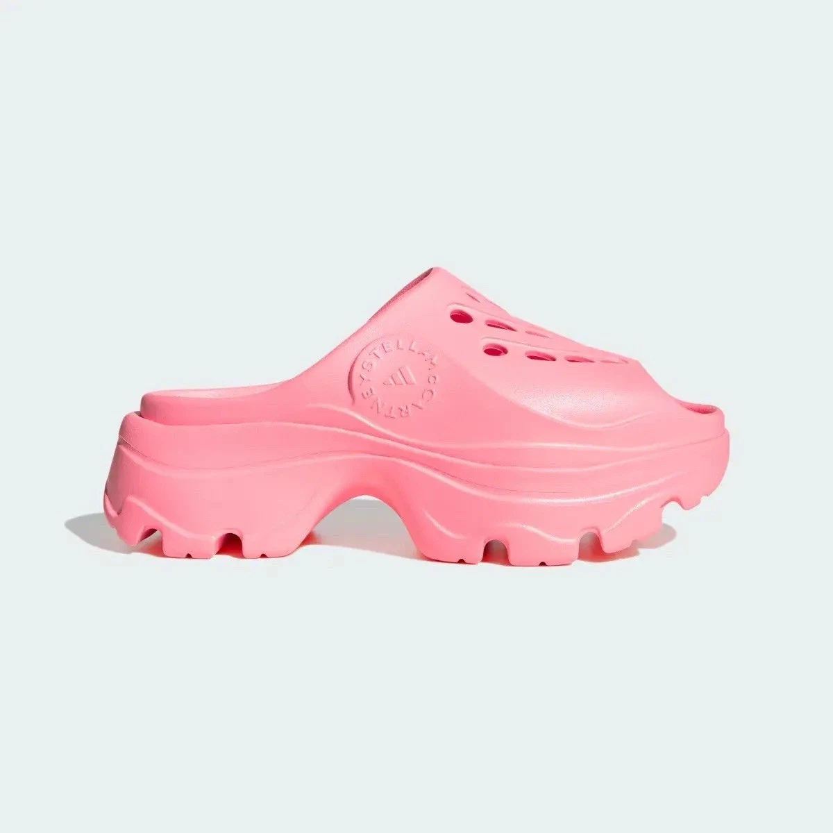 Taglia 8 Adidas sandalo donna by Stella McCartney con zoccoli rosa.