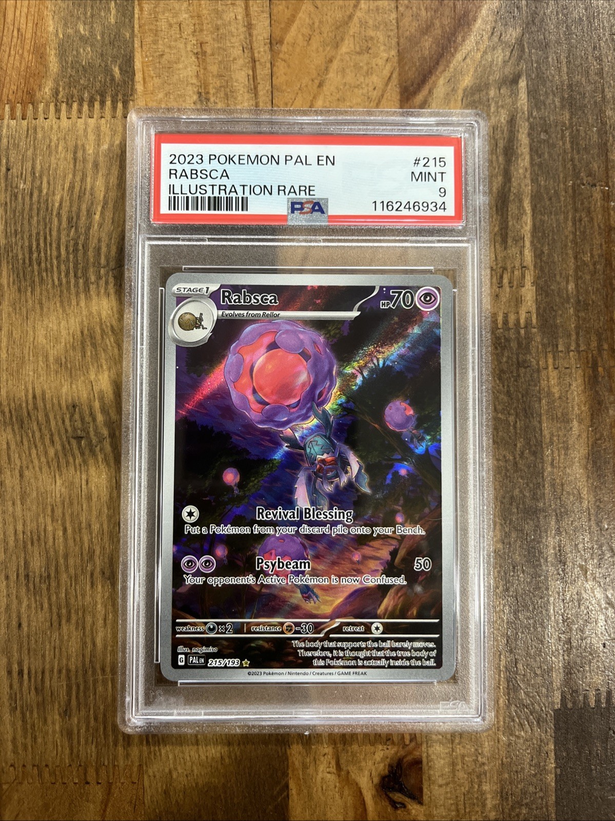 Graded PSA 9 2023 Pokemon PAL EN Rabsca Illustrations Rare #215