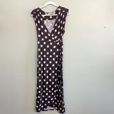 Urban Outfitters Wrap Maxi Dress Sleeveless Floral Womens XS Dark Grey Romantic
