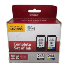 Canon 243 / 244 Value Pack Standard Capacity Ink Cartridges Black Color Sealed