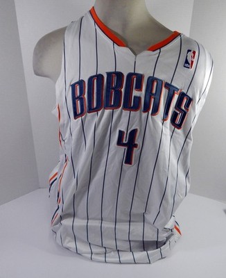 2010-11 Charlotte Bobcats Derrick Brown #4 Spiel Issued Weißes Trikot 4XL 583