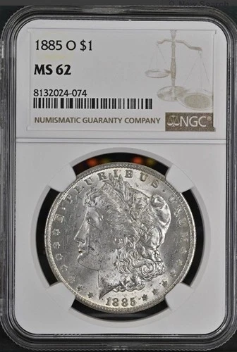 1885-O Morgan Silver Dollar $1 - NGC MS62