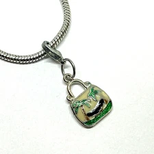 Palm Tree Hammock Add on Charm for European Bracelet Vintage Purse Vacation DIY