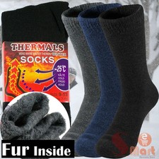 3 Pairs Mens Heavy Duty Thermal Boot Socks Winter Warm Heated Work Crew Sox 9-13